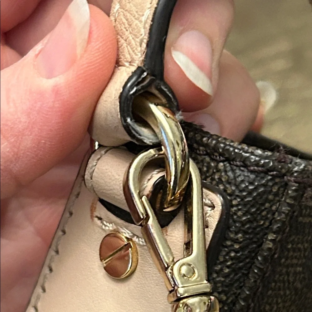 Michael Kors Brown Signature MK Monogram Crossbody Shoulder Bag Purse - Picture 14 of 16